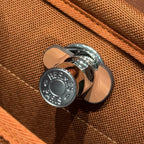 HERMES 25S MINI HERBAG 20 IN COPPER BROWN CANVAS SILVER HARDWARE