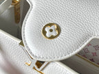 CAPUCINES BB 27 IN WHITE TAURILLON GOLD HARDWARE