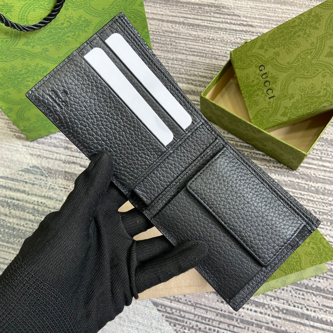 二つ折り財布 11 ブラックカーフスキン