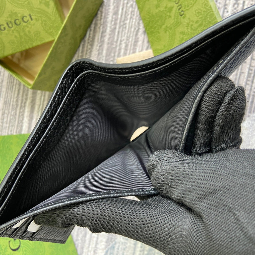 二つ折り財布 11 ブラックカーフスキン