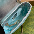 GGマーモント 16 ミニ ショルダーバッグ ブルー イリデッセント カーフスキン