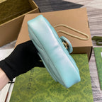 GGマーモント 16 ミニ ショルダーバッグ ブルー イリデッセント カーフスキン