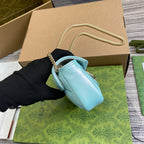 GGマーモント 16 ミニ ショルダーバッグ ブルー イリデッセント カーフスキン