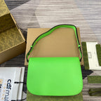 HORSEBIT 1955 SHOULDER BAG 25 IN THYME GREEN LAMBSKIN GOLD HARDWARE