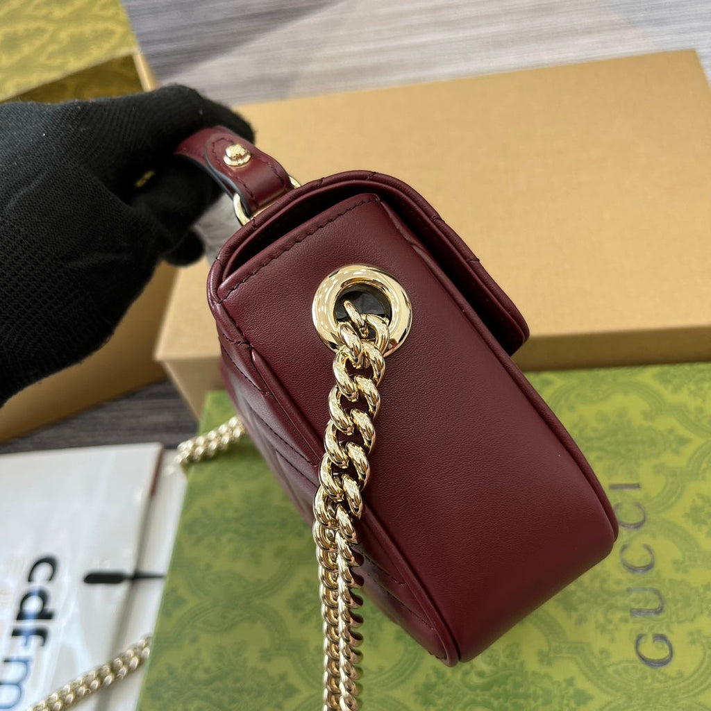 GGマーモント 13 ミニ トップハンドルバッグ ロッソ アンコラ レッド カーフスキン