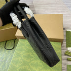 GG 20 SUPER MINI BAG WITH STRAP IN BLACK CALFSKIN