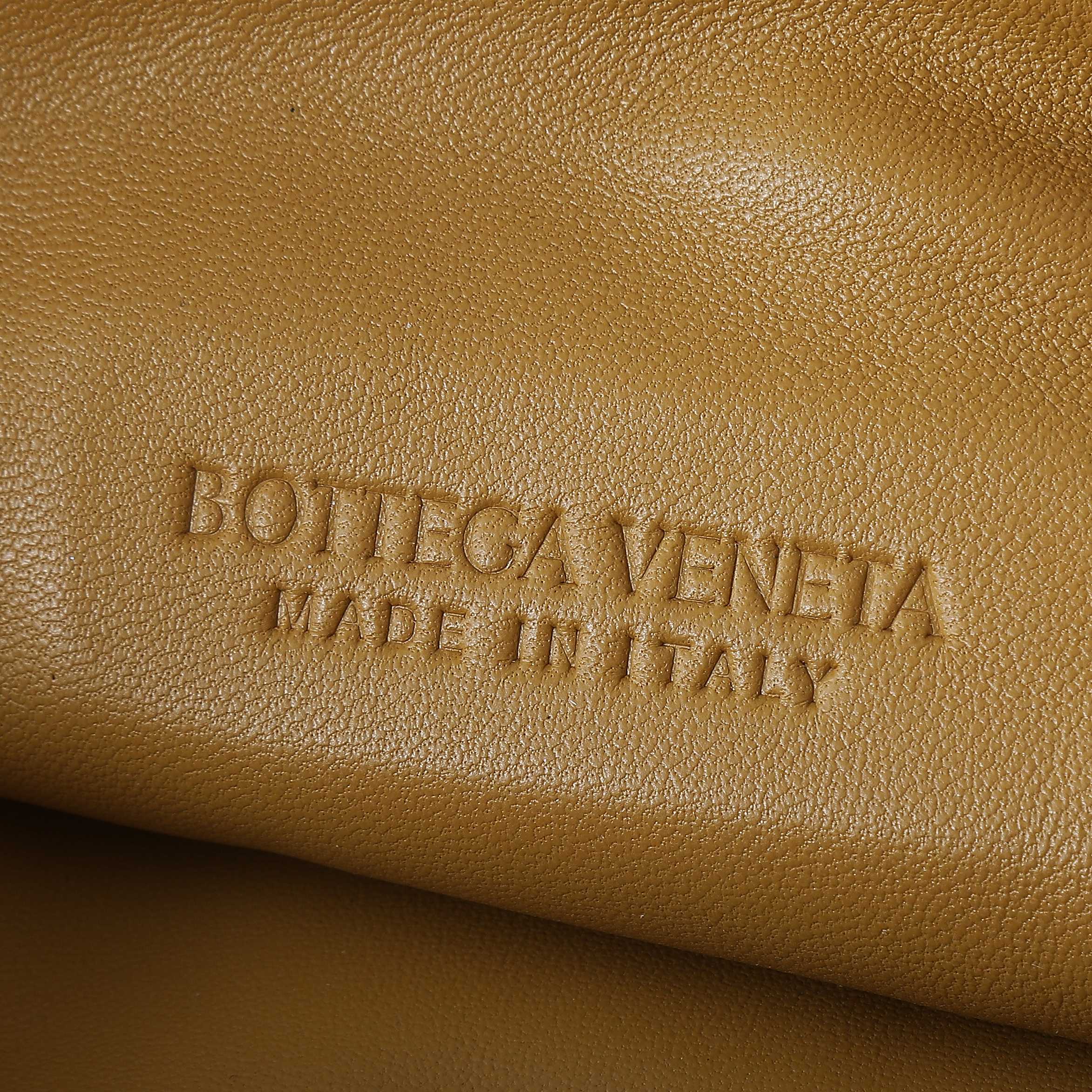 BOTTEGA VENETA 25S MINI JODIE 36 IN WARM BRONZE CALFSKIN GOLD HARDWARE