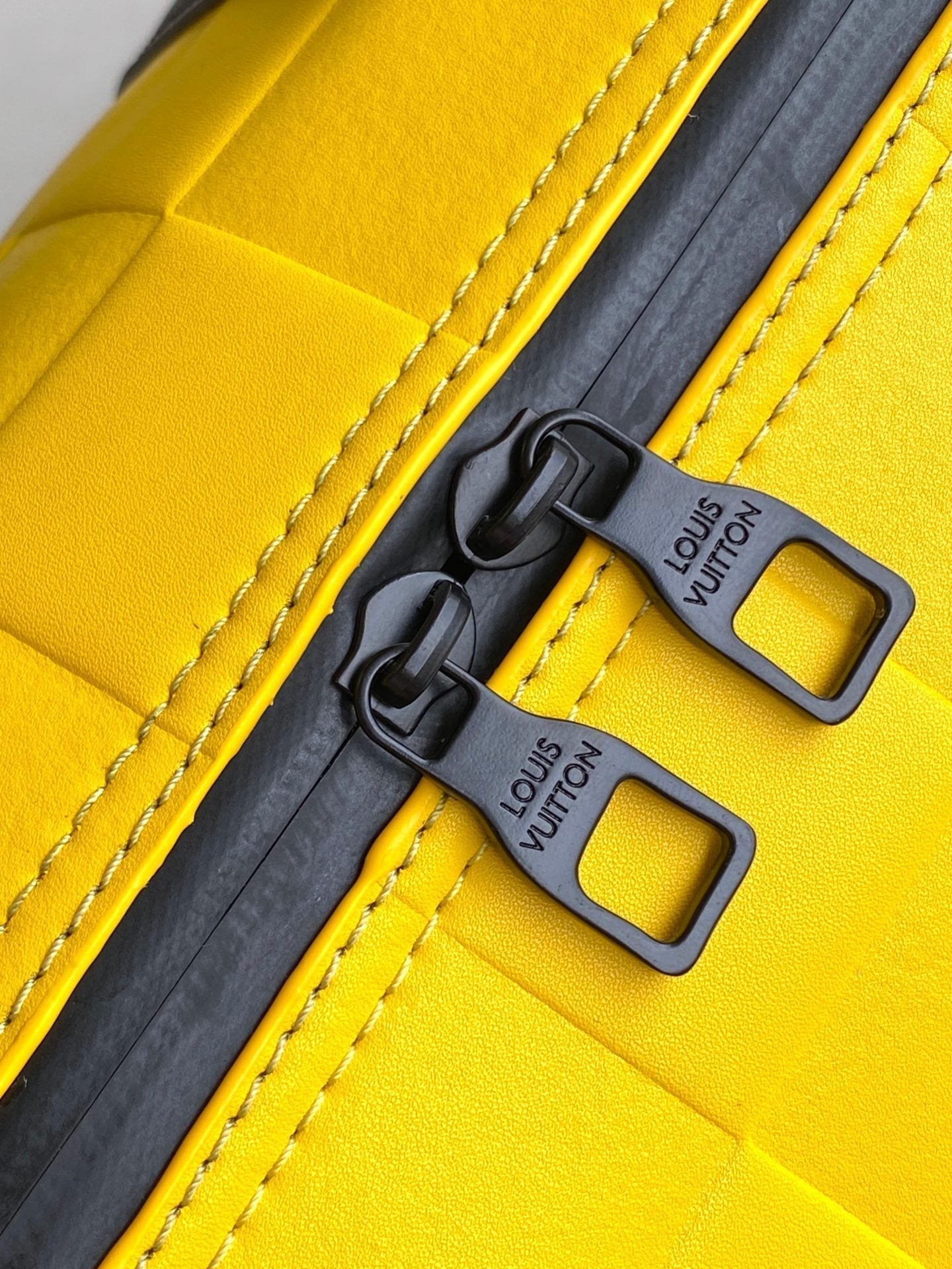 キーポル バンドリエール 50 イエロー ダミエ スキューバ カーフスキン