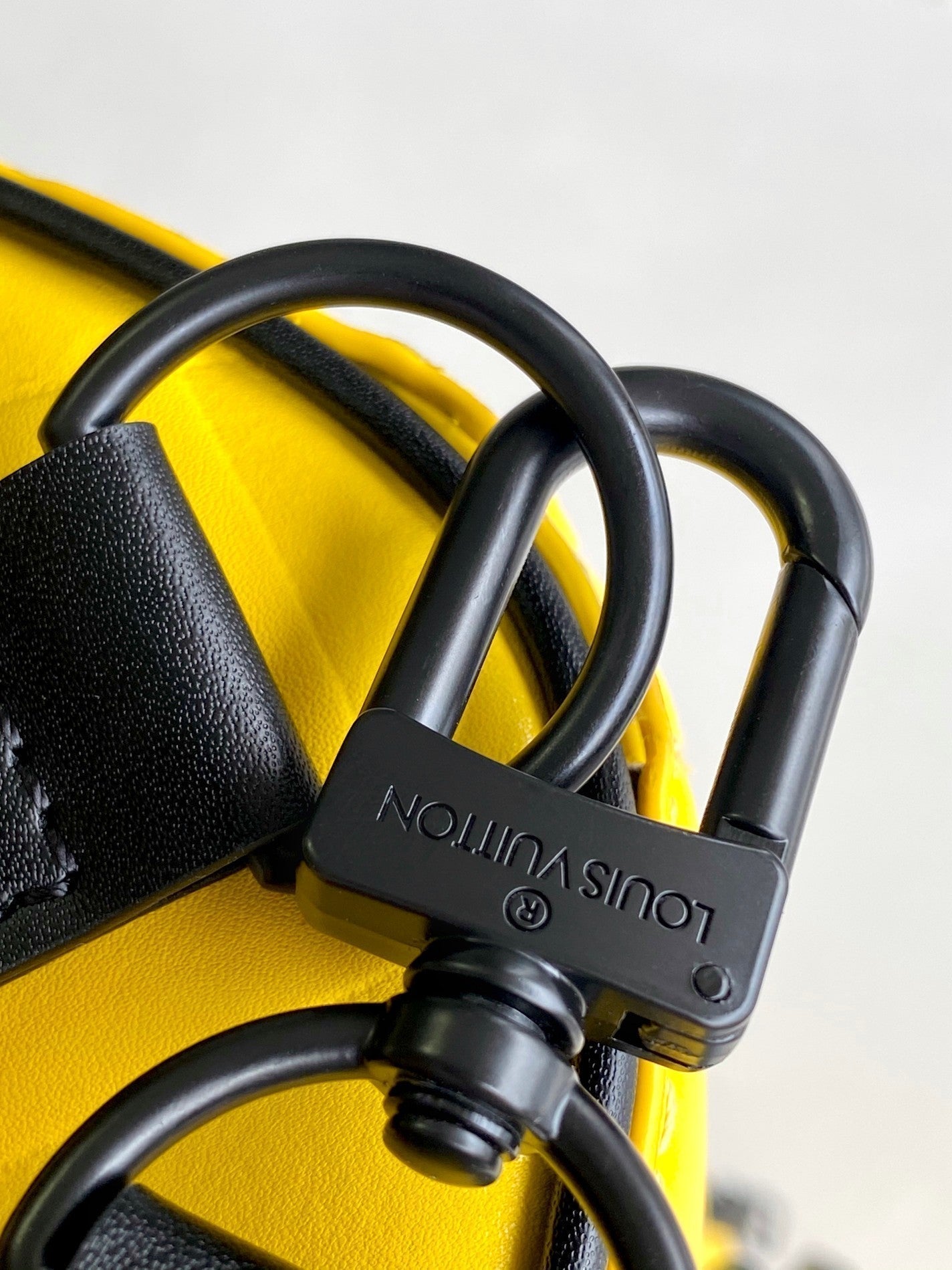 キーポル バンドリエール 50 イエロー ダミエ スキューバ カーフスキン