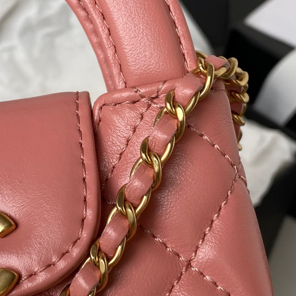 CC ケリー ミニ ショッピングバッグ 12インチ ダークピンク カーフスキン