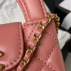 CC ケリー ミニ ショッピングバッグ 12インチ ダークピンク カーフスキン