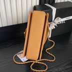 RETRO STYLE FLAP BAG 22 IN RAW SIENNA GRAINED CALFSKIN GOLD HARDWARE