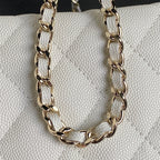 HOBO BAG 21 IN WHITE GRAINED CALFSKIN GOLD HARDWARE