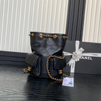 バケットバックパック 24インチ ブラック ラムスキン ゴールド金具