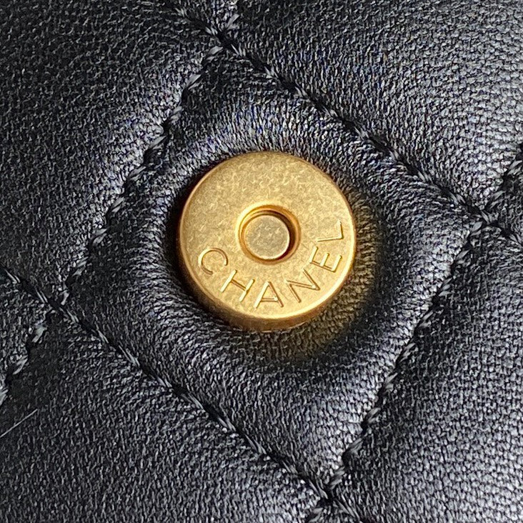 バケットバックパック 24インチ ブラック ラムスキン ゴールド金具