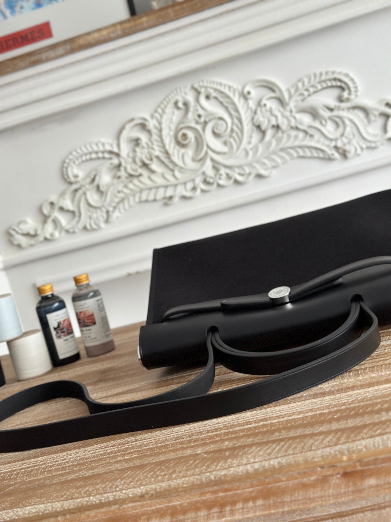 ZIP CABINE 31 BAG IN BLACK CANVAS AND CALFSKIN