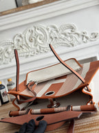 ジップ キャビン 31 バッグ ブロンズブラウン ミックスホワイト キャンバス＆カーフスキン