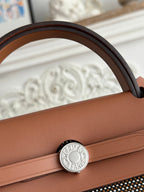 HERBAG メッセンジャー 31 バッグ ダークブラウン H バイキングキャンバス＆カウハイド