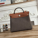 HERBAG メッセンジャー 31 バッグ ダークブラウン H バイキングキャンバス＆カウハイド