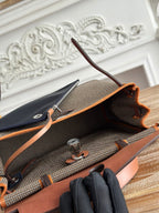 HERBAG メッセンジャー 31 バッグ ダークブラウン H バイキングキャンバス＆カウハイド