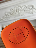 ミニ ネオ 17 エブリン バッグ（ファイヤーオレンジ キャンバス＆カーフスキン）