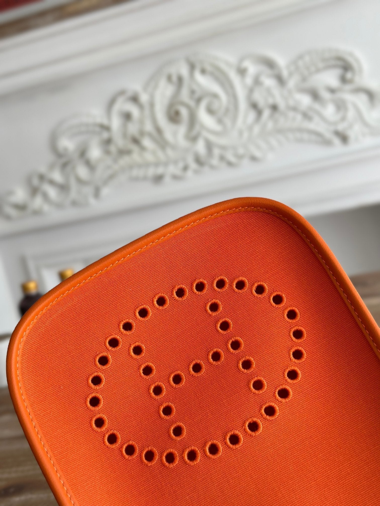 ミニ ネオ 17 エブリン バッグ（ファイヤーオレンジ キャンバス＆カーフスキン）