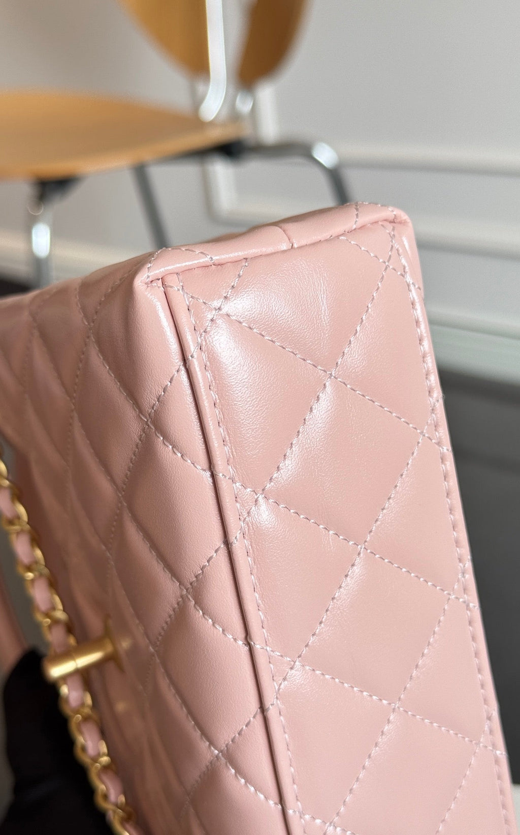 ケリー ショッピングバッグ 19インチ ライトピンク カーフスキン ゴールド金具