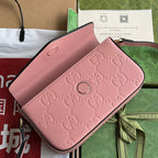 スーパーミニショルダーバッグ 21 バレリーナピンク エンボスカーフスキン