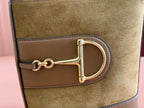 73 SMALL BUCKET BAG 20 IN BROWN SOFT SUEDE AND CALFSKIN