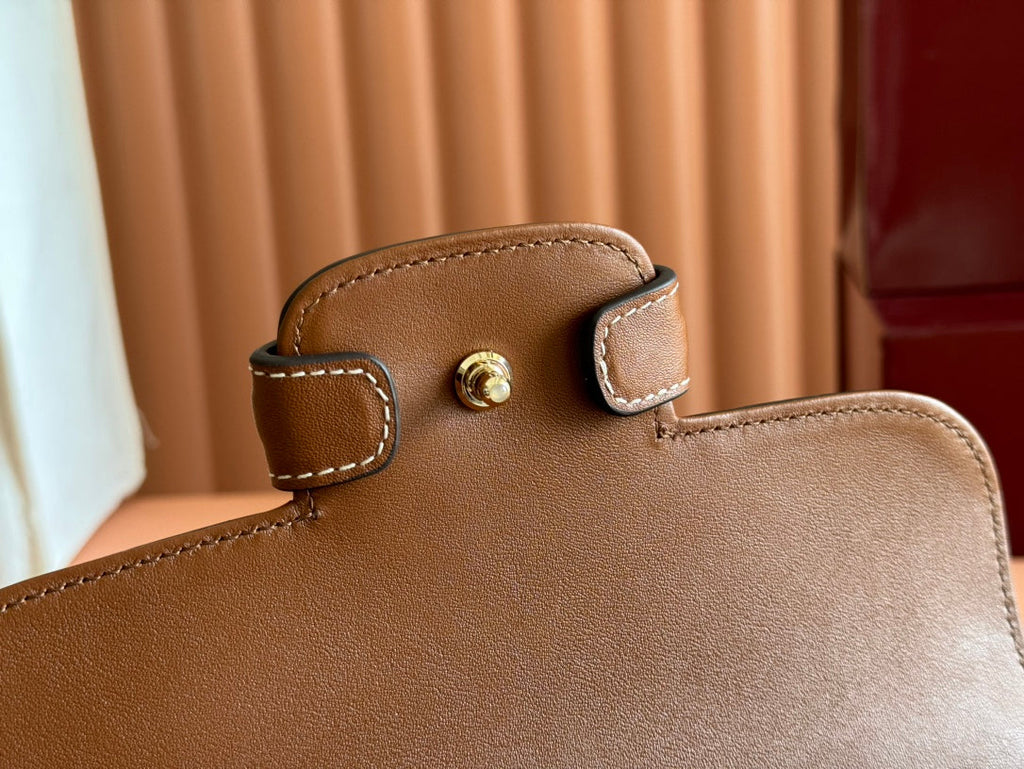 スモール ホースビット 1955 ショルダーバッグ 22.6インチ ベージュ/エボニー GG ブラウン カーフスキントリム