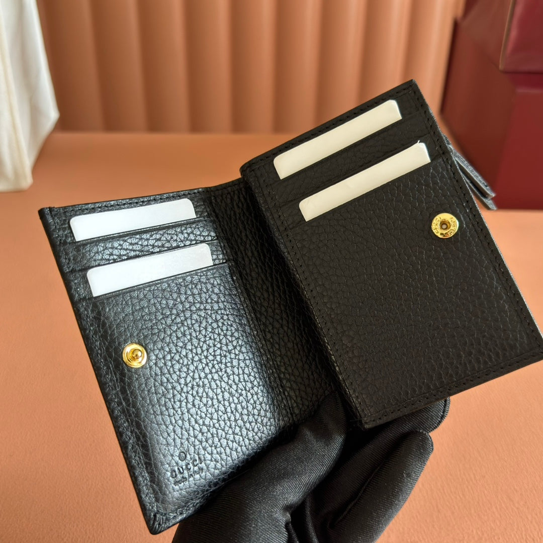 GG MARMONT SMALL WALLET 11 BLACK IN CALFSKIN