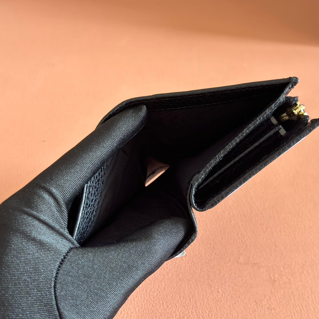 GG MARMONT SMALL WALLET 11 BLACK IN CALFSKIN