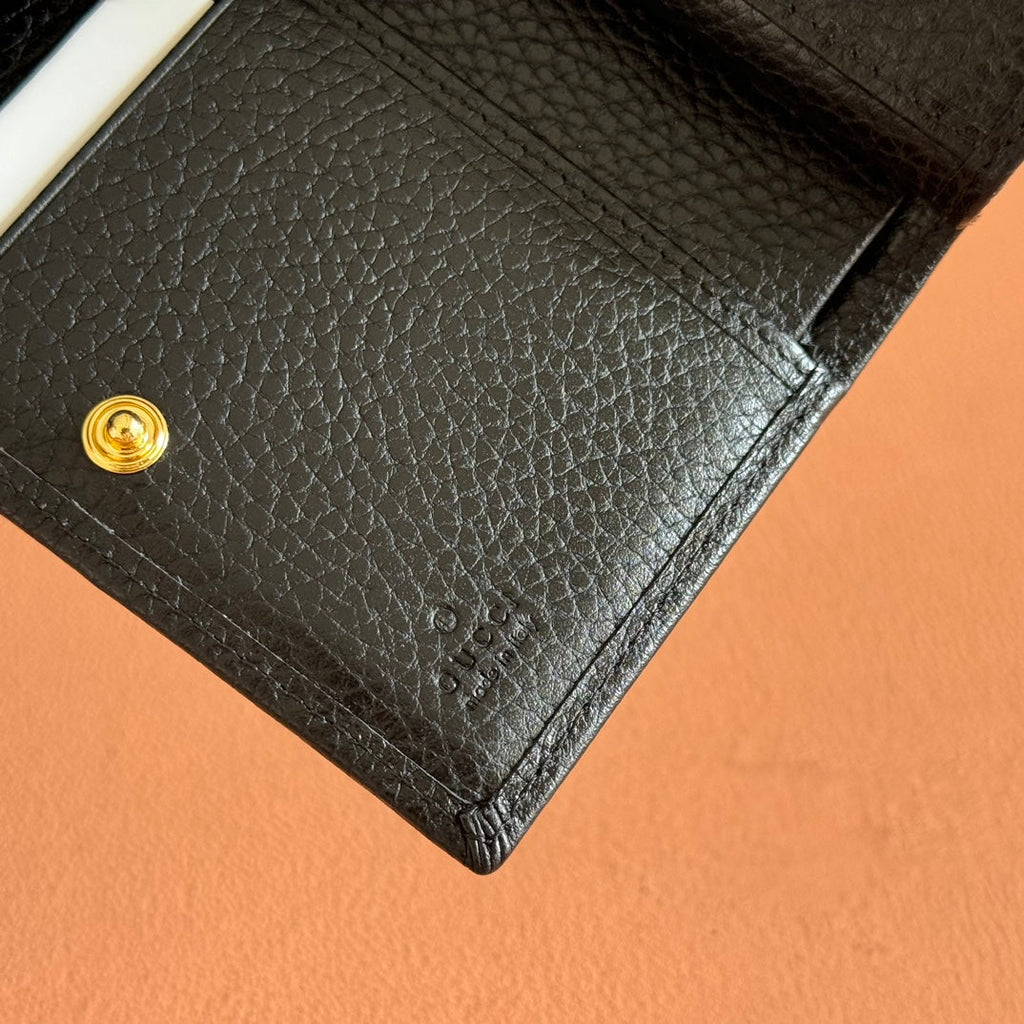 GG MARMONT SMALL WALLET 11 BLACK IN CALFSKIN