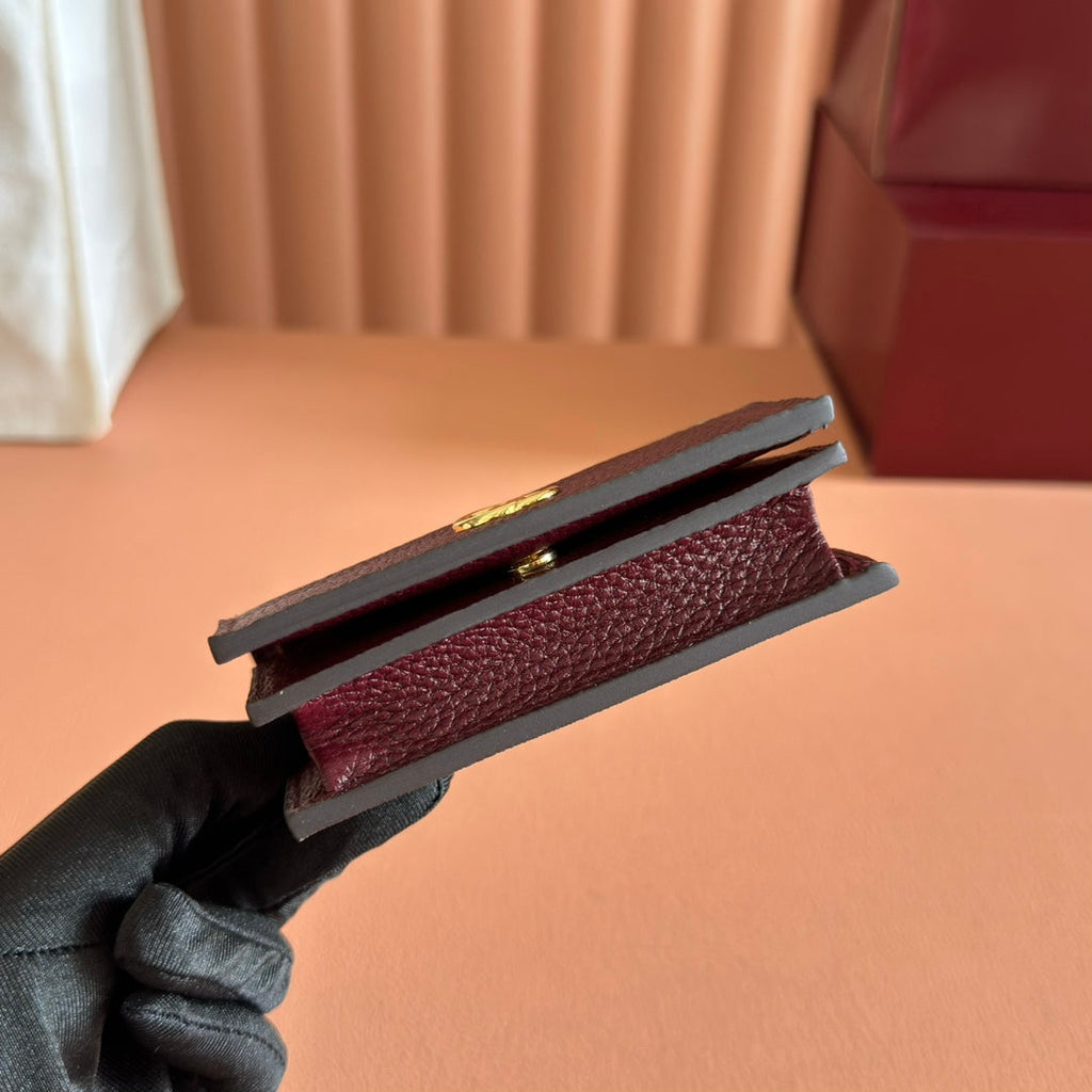 MARMONT BAG 11 IN BEIGE EBONY GG CANVAS DARK RED CALFSKIN