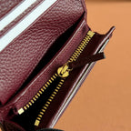 MARMONT BAG 11 IN BEIGE EBONY GG CANVAS DARK RED CALFSKIN