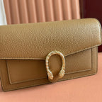 グッチ 25S ディオニュソス ウォレット オン チェーン 20 ブラウン カーフスキン