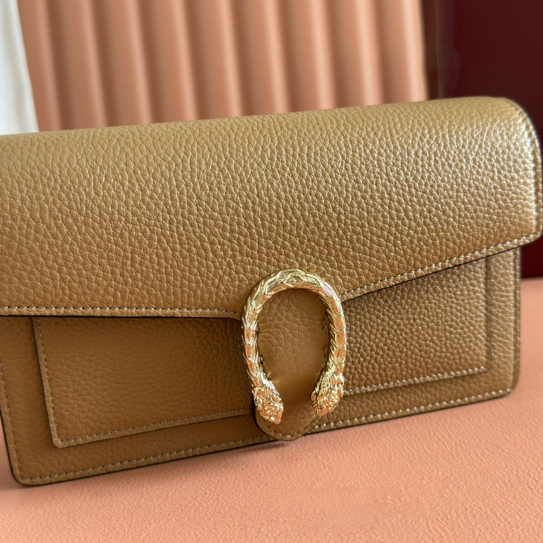 グッチ 25S ディオニュソス ウォレット オン チェーン 20 ブラウン カーフスキン