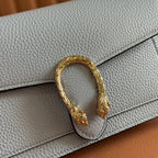 グッチ 25S ディオニュソス ウォレット オン チェーン 20 ライトブルー カーフスキン