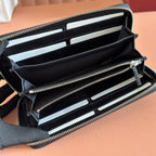 GG MARMONT 19 LONG WALLET IN BLACK CALFSKIN SILVER HARDWARE