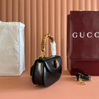 グッチ バンブー ミニバッグ 21 ブラック カーフスキン ゴールド金具