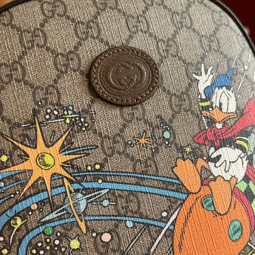 GUCCI DONALD DUCK SMALL BACKPACK 29 BROWN IN CALFSKIN