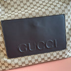 グッチ 25S オフィディア ミディアム ダッフルバッグ 44 ベージュ キャンバス＆ブラウン カーフスキン