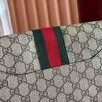 グッチ 25S オフィディア スモールバッグ 28 ベージュキャンバス＆ブラウンカーフスキン