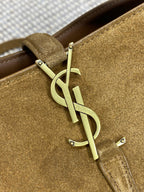 LE 37 スモール バケットバッグ 20インチ ブラウンスエード ゴールド金具