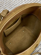 LE 37 スモール バケットバッグ 20インチ ブラウンスエード ゴールド金具