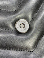 ルル ショルダーバッグ 32インチ ブラック キルティングラムスキン ブラック金具