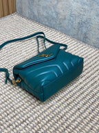 ルル ミニバッグ 20インチ ダークシアン ラムスキン ゴールド金具