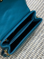 ルル ミニバッグ 20インチ ダークシアン ラムスキン ゴールド金具