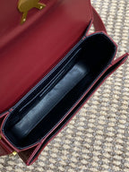 ソルフェリーノ スモールサッチェル 19インチ スカーレットレッド カーフスキン ゴールド金具