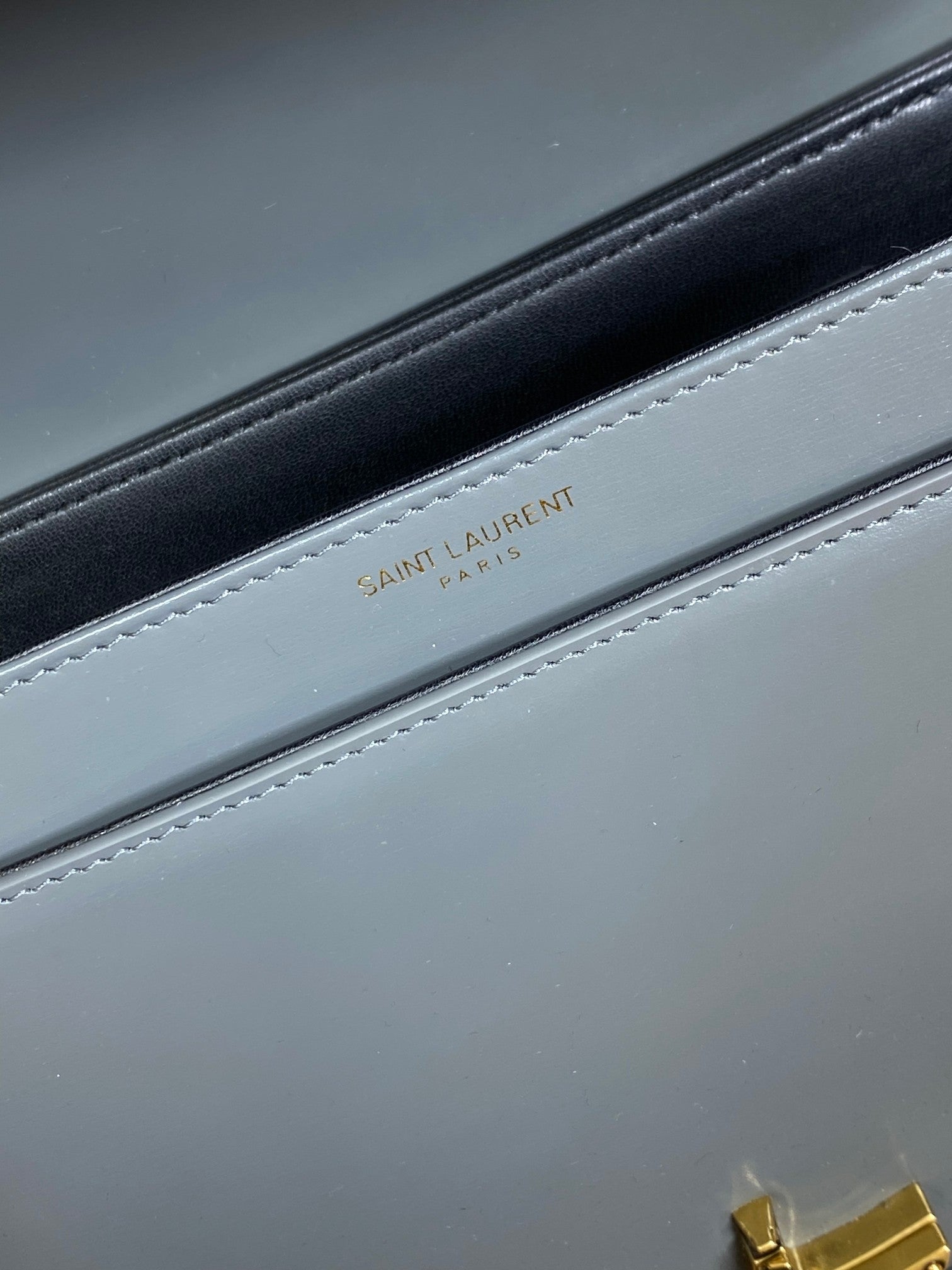 SOLFERINO SMALL SATCHEL 23 IN DARK GREY CALFSKIN GOLD HARDWARE